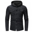 New Style Men's Jeans Jacket with Capus Long Sleeve