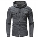 New Style Men's Jeans Jacket with Capus Long Sleeve