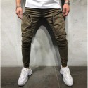 Nova moda Calça Cargo Masculina Bolsos Laterais Novo Modelo Casual Fit