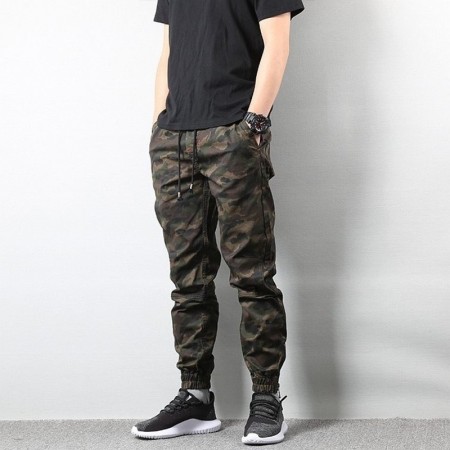 Pants Cargo Print Military Style Elastic Camouflage Casual