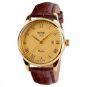 Clock Classic Male Elegant Formal SKMEI Leather Calendar