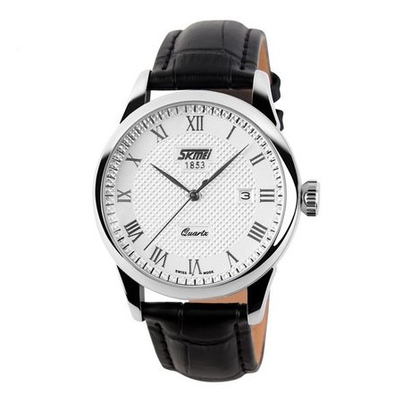 Clock Classic Male Elegant Formal SKMEI Leather Calendar