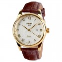 Clock Classic Male Elegant Formal SKMEI Leather Calendar