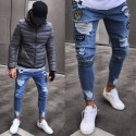 Calça SWAG Rasgada Masculina Etiquetas e Tag Custuradas Casual