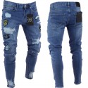 Calça SWAG Rasgada Masculina Etiquetas e Tag Custuradas Casual