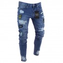 Calça SWAG Rasgada Masculina Etiquetas e Tag Custuradas Casual