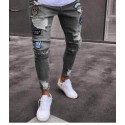 Calça SWAG Rasgada Masculina Etiquetas e Tag Custuradas Casual