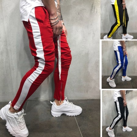 Calça Track Pant Masculina Estilo Casual Estampa Listrada Moderna