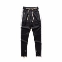 Calça Track Pant Masculina Modelo Listrada Ziper Lataterais Moletom