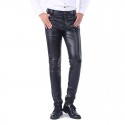 Calça Elástico Liso Masculino Novo Modelo Casual Couro Liso Brilhante