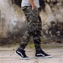 Calça Cropped Masculina Estampada Militar Camuflagem Elástica