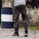 Men's Cropped Pants Military Print Elastic Camouflage