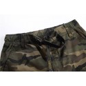 Men's Cropped Pants Military Print Elastic Camouflage