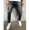 Calça Jeans Masculina Estampas Moda Estilo jovens das Ruas