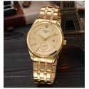 Watch Luxury Men's Elegant Gold Golden Black Quartz