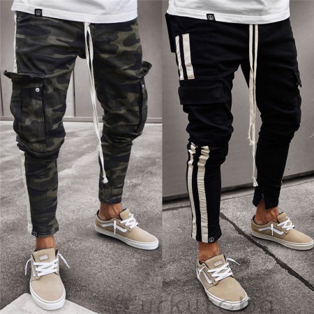 Men's Pants Fashion Sweater Fashion Youth Striped Track Pant