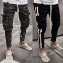 Calça Masculina Estilo Moletom Moda Jovens Listradas Track Pant