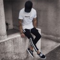 Calça Masculina Estilo Moletom Moda Jovens Listradas Track Pant