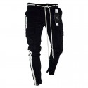 Calça Masculina Estilo Moletom Moda Jovens Listradas Track Pant