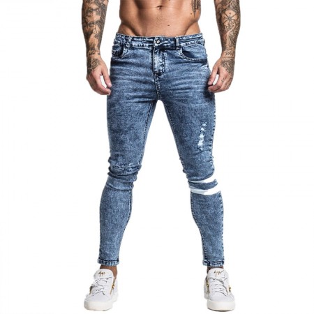 New Jeans Fashion Mens Striped Fashion Model Young Show