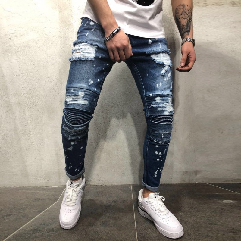 macacão jeans rasgado masculino