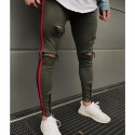 Calça Masculina Jeans Estilo Swag Nova Coleção Rasgada Ziper nas Perna