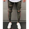 Calça Masculina Jeans Estilo Swag Nova Coleção Rasgada Ziper nas Perna