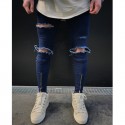 Calça Masculina Jeans Estilo Swag Nova Coleção Rasgada Ziper nas Perna