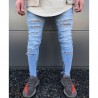 Calça Masculina Jeans Estilo Swag Nova Coleção Rasgada Ziper nas Perna
