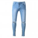 Calça Masculina Jeans Estilo Swag Nova Coleção Rasgada Ziper nas Perna