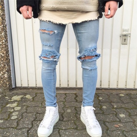 Calça Jeans Masculina Estampas Moda Estilo jovens das Ruas