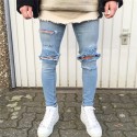 Calça Masculina Jeans Estilo Swag Nova Coleção Rasgada Ziper nas Perna