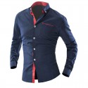 Camisa Slim Fit Casual Moderna Masculina Manga Longa