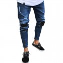 Calça Masculina Jeans Estilo Swag Nova Coleção Rasgada Ziper nas Perna