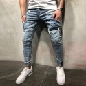 Calça Jeasn Masculina Novo Modelo Com Bolsos Elásticos