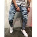 Calça Jeasn Masculina Novo Modelo Com Bolsos Elásticos