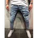 Calça Jeasn Masculina Novo Modelo Com Bolsos Elásticos