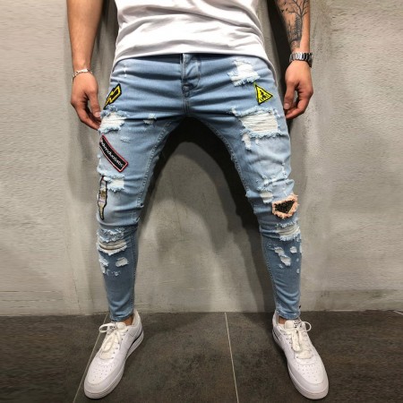 Calça Masculina Novo Estilo Varias Estampas Rasgado Swag