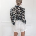 Women's Blouse Long Sleeve Printed Leopard Ounce Painted