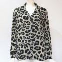 Women's Blouse Long Sleeve Printed Leopard Ounce Painted