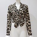 Women's Blouse Long Sleeve Printed Leopard Ounce Painted