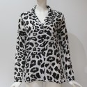 Women's Blouse Long Sleeve Printed Leopard Ounce Painted