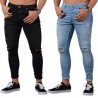 Calça Jeans Masculina Estilo Casual Skinny Nova Moda Rasgada