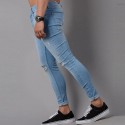 Calça Jeans Masculina Estilo Casual Skinny Nova Moda Rasgada