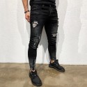 Calça Masculina Novo Jeans Estilo Rasgada Para Festa