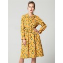 Women's Floral Dress Long Sleeve Printed Striped
