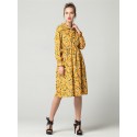 Women's Floral Dress Long Sleeve Printed Striped