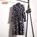 Vestido Florido Feminino Manga Longa Estampado Listrado