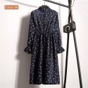 Vestido Florido Feminino Manga Longa Estampado Listrado