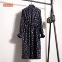 Vestido Florido Feminino Manga Longa Estampado Listrado